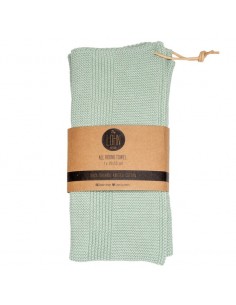 Strikket All Round Håndklæde i Light Mint - By Lohn