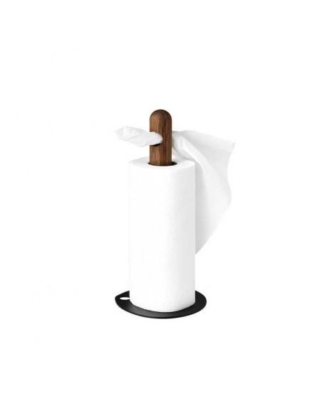 Køkkenrulleholder røget eg og sort metalfod fra By Brorson Køkkenrulleholder røget eg og sort metalfod fra By Brorson