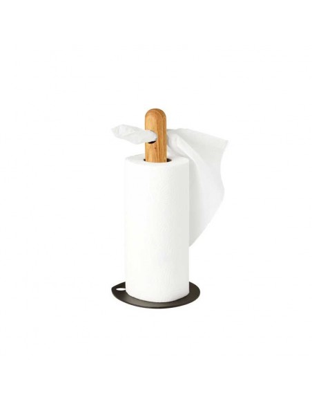 Køkkenrulleholder olieret eg og sort metalfod fra By Brorson Køkkenrulleholder olieret eg og sort metalfod fra By Brorson