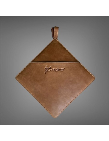 Grydelapper i cognac skind 19 x 19 cm