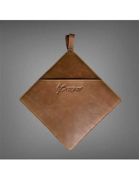 Grydelapper i cognac skind 19 x 19 cm