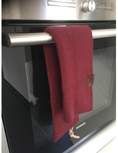 Strikket All Round Håndklæde i Vinrød - By Lohn