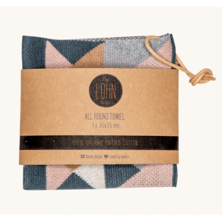 Strikket brødkurvsserviet Triangle - By Lohn