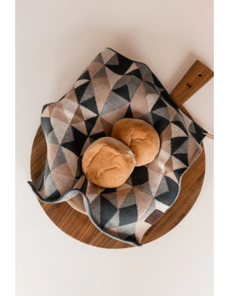 Strikket brødkurvsserviet Triangle - By Lohn