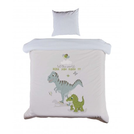 Baby Sengetøj 70x100 M&P - Dino - Grønne Striber