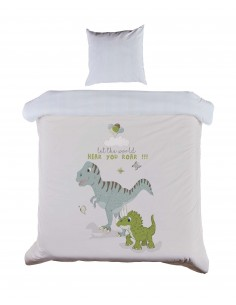 Junior Sengetøj 100x140 M&P - Dino - Grønne Striber