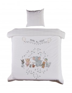 Junior Sengetøj 100x140 M&P - Dream All Night - Beige Striber