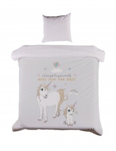 Baby Sengetøj 70x100 M&P - Unicorn - Pink Striber