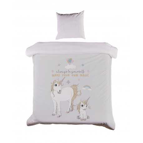 Baby Sengetøj 70x100 M&P - Unicorn -  Pink Striber