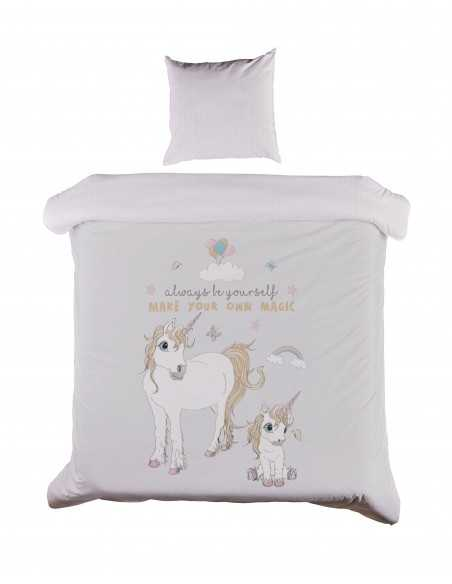 Baby Sengetøj 70x100 M&P - Unicorn -  Pink Striber