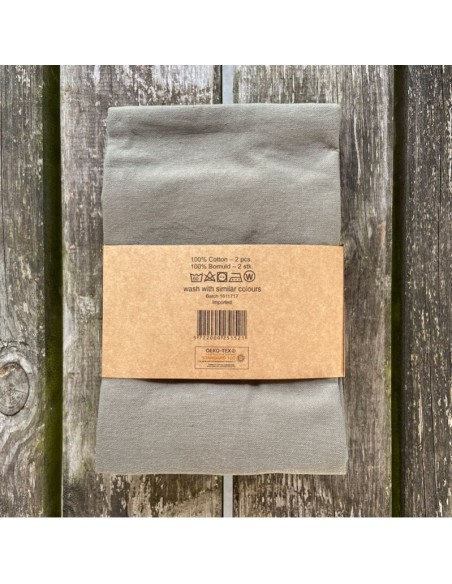 Viskestykker i økologisk bomuld i grønne nuancer - 2 stk.