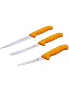 Knivsæt i orange 3 dele, La-Va