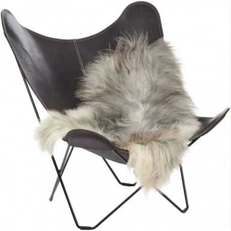 Langhåret Lammeskind I Naturgrå - Natures Collection