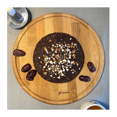 Rundt skærebræt med saftrille Ø35 - olieret eg