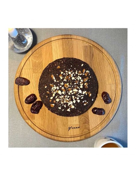 Rundt skærebræt med saftrille Ø35 - olieret eg