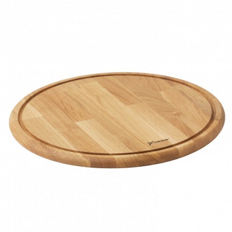 Rundt skærebræt med saftrille Ø35 - olieret eg