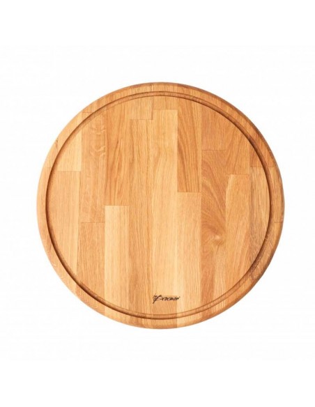 Rundt skærebræt med saftrille Ø35 - olieret eg