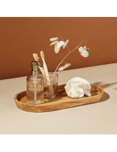 Stor oval træbakke i olieret eg