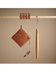 Grydelapper i cognac skind 19 x 19 cm