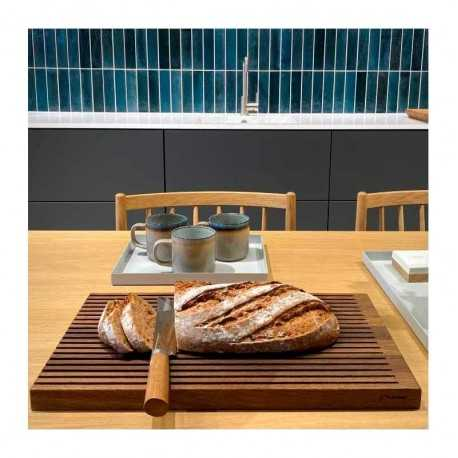 Skærebræt med riller i røget eg