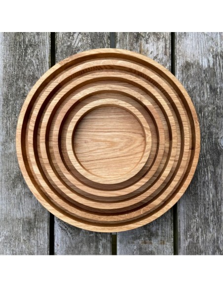 Cirkel bakker i olieret eg - 5 størrelser Cirkel bakker i olieret eg - 5 størrelser