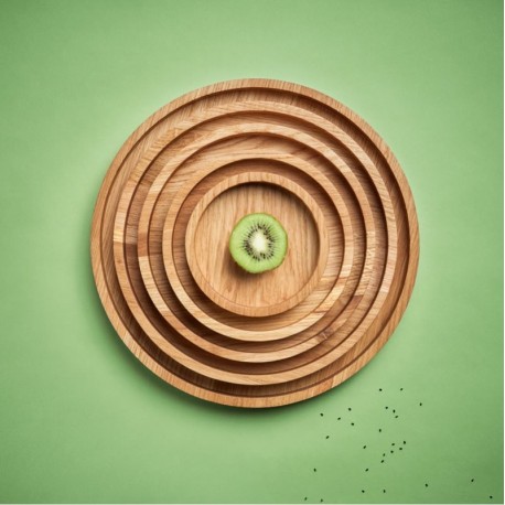 Cirkel bakker i olieret eg - 5 størrelser Cirkel bakker i olieret eg - 5 størrelser