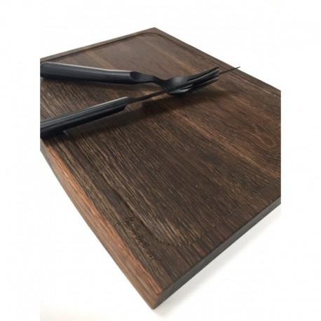 Trætallerken med udfræsning i røget eg Trætallerken med udfræsning i røget eg