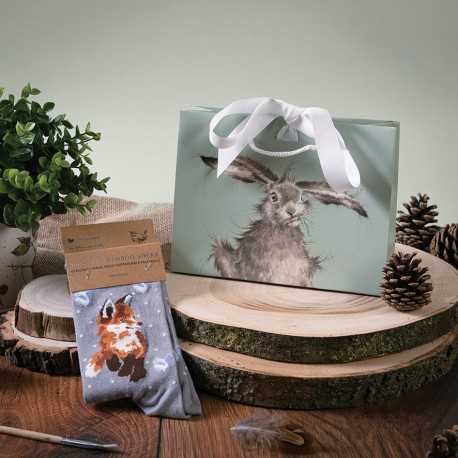 Wrendale bambus sokker grå med Ræv - Dame Wrendale bambus sokker grå med Ræv - Dame