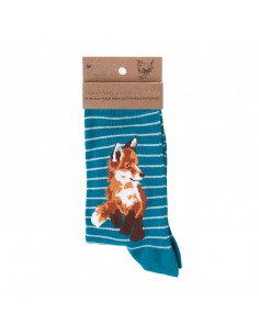 Wrendale bambus sokker blå med Ræv - Dame