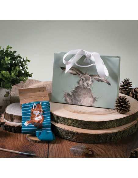 Wrendale bambus sokker blå med Ræv - Dame Wrendale bambus sokker blå med Ræv - Dame