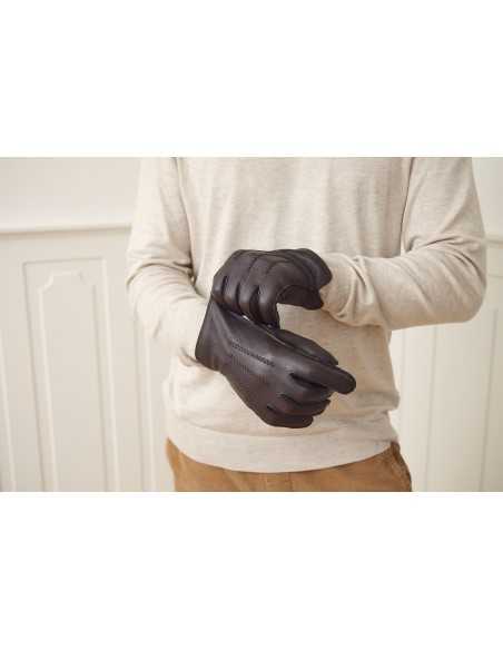 Leonardo sorte hjorteskinds-læderhandsker til mænd - NATURES Collection Leonardo sorte hjorteskinds-læderhandsker til mænd - NATURES Collection