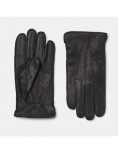 Leonardo sorte hjorteskinds-læderhandsker til mænd - NATURES Collection