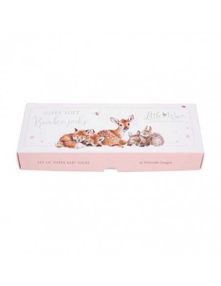 Wrendale bambus babysokker lyserød  - Little Forest