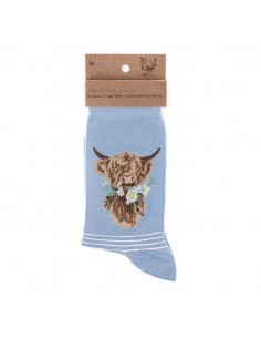 Wrendale bambus sokker med Skotsk Højlandskvæg  - Dame/Børn