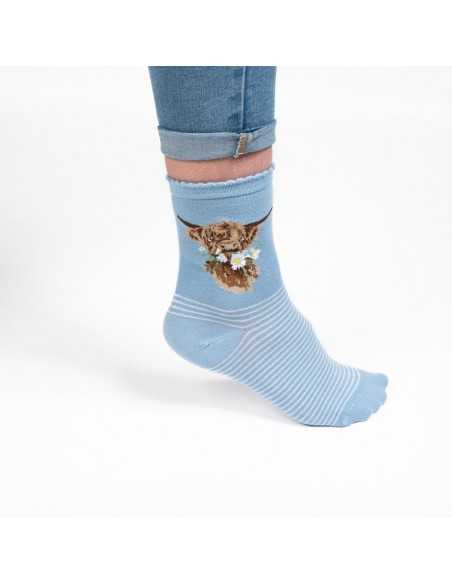 Wrendale bambus sokker med Skotsk Højlandskvæg - Dame/Børn Wrendale bambus sokker med Skotsk Højlandskvæg - Dame/Børn