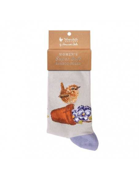 Wrendale bambus sokker med Gærdesmutte  - Dame/Børn