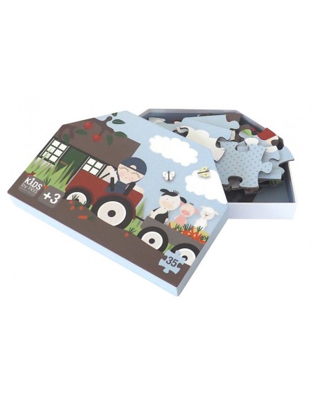 Puslespil med bondegård - Kids By Friis