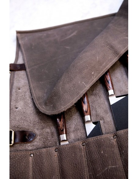 Dark Brown Læder Knivrulle Dark Brown Læder Knivrulle