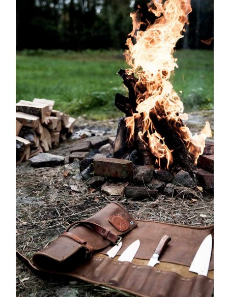 Dark Brown Læder Knivrulle Dark Brown Læder Knivrulle