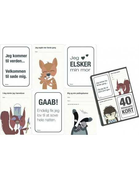 Milepælskort med skovens dyr