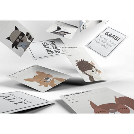 Milepælskort med skovens dyr