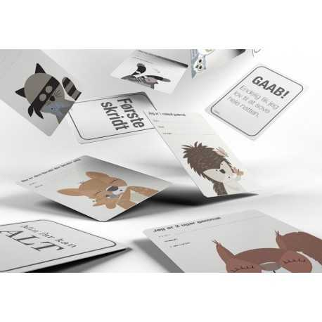 Milepælskort med skovens dyr