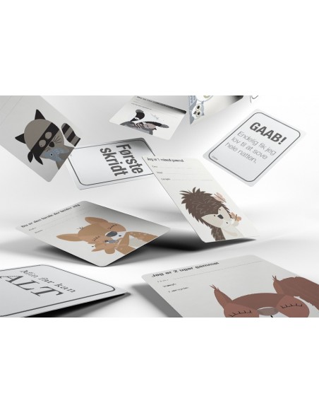 Milepælskort med skovens dyr