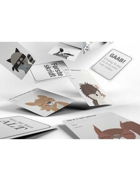 Milepælskort med skovens dyr