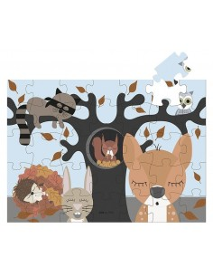 Puslespil med skovens dyr - Kids By Friis