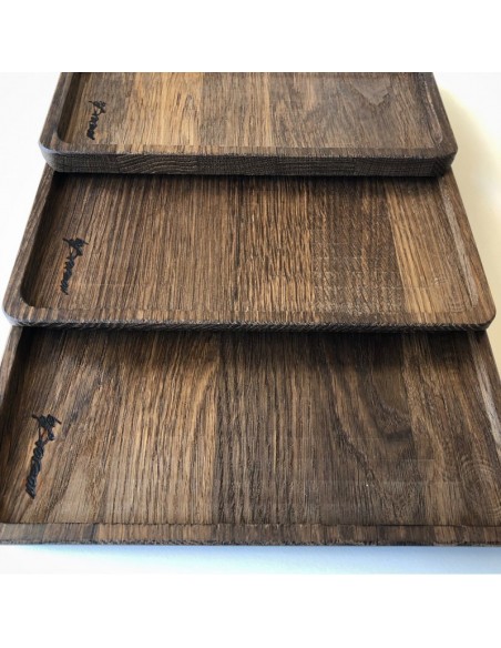 Mellem træbakke i røget eg Mellem træbakke i røget eg