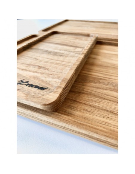 Træbakkesæt i røget eg