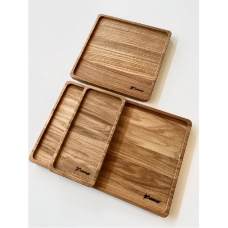 Træbakkesæt i røget eg