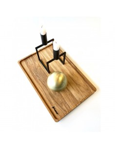 Stor træbakke i røget eg