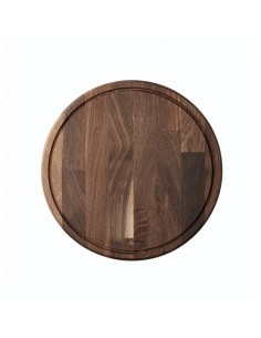 Rundt skærebræt med saftrille Ø35 - røget eg